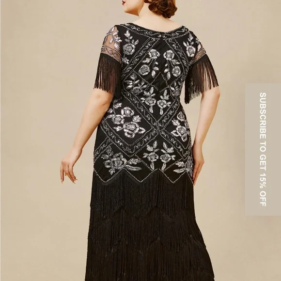 Babeyond- Flowery Multi-Layer Maxi Mermaid Plus Size Dress - Picture 5 of 17